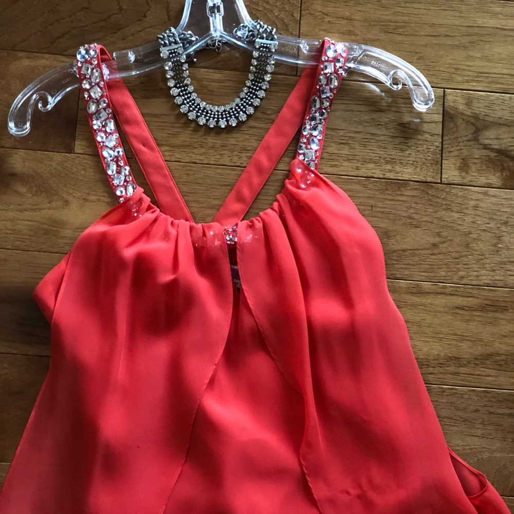Great condition-Flirty Date Dress - Coral Red